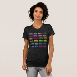 CAMISETA FITAS CASSETE AMANTE DA MÚSICA RETRÔ