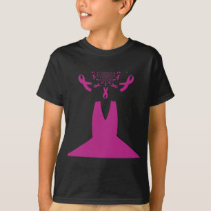 Camiseta Fitas cor-de-rosa Sensibilização do Cancer de Arte