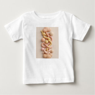 Camiseta Fitas de Argila Macias Entrelaçadas Verticais Abst