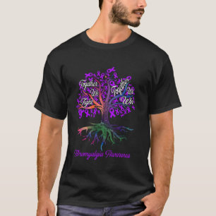 Camiseta Fitas de Árvore Fibromialgia Juntos Lutamos Juntos