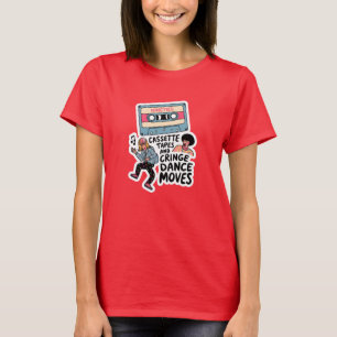 Camiseta Fitas de Cassete e Movimentações de Dança de Dobra