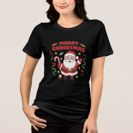Camiseta Fitas de Doces do Papai Noel de Desenho de Natal