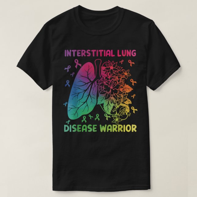 Camiseta Fitas de Guerreiro Intersticial da Doença Pulmonar (Frente do Design)