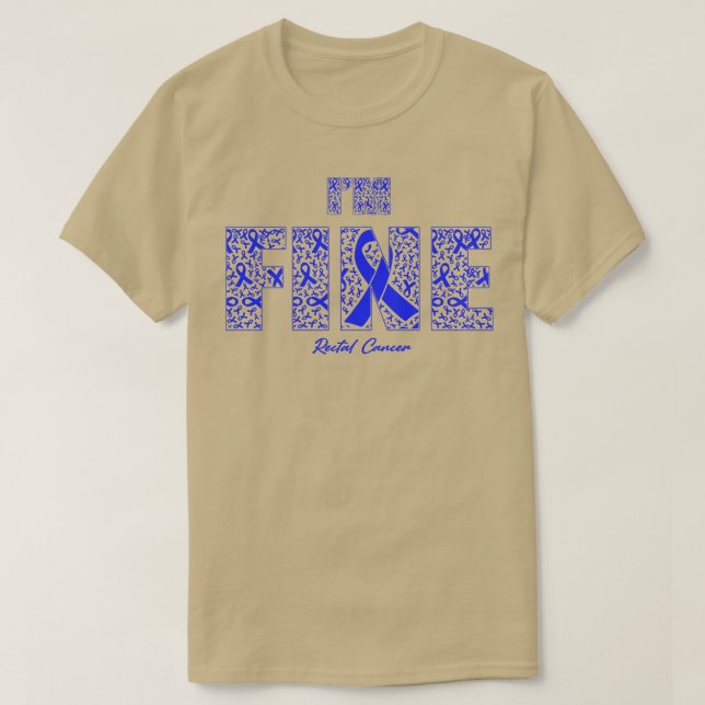 Camiseta Fitas De Sensibilização Rectal Para O Cancer Nesta (Frente do Design)