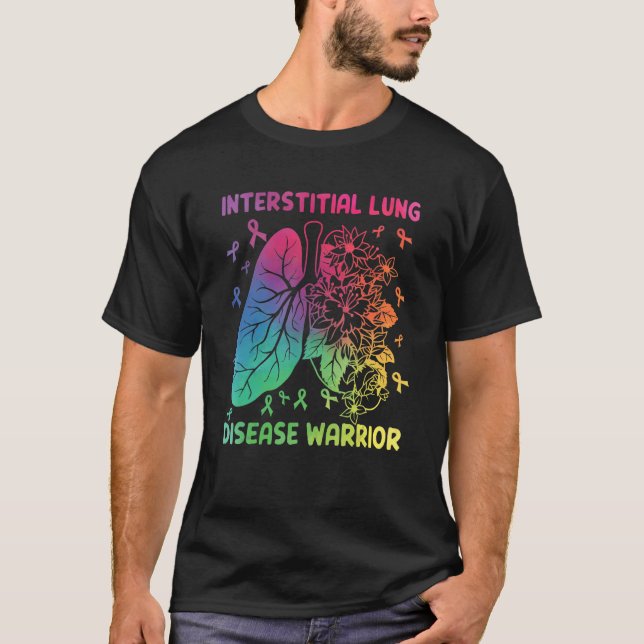 Camiseta Fitas Guerreiras da Doença Pulmonar Intersticial (Frente)
