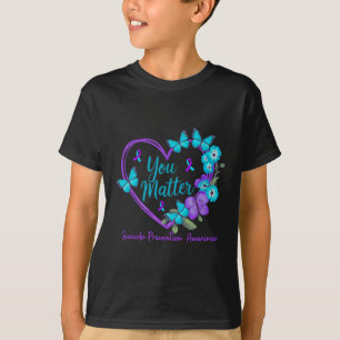 Camiseta Fitas Roxas Teal de Conscientização da Prevenção d