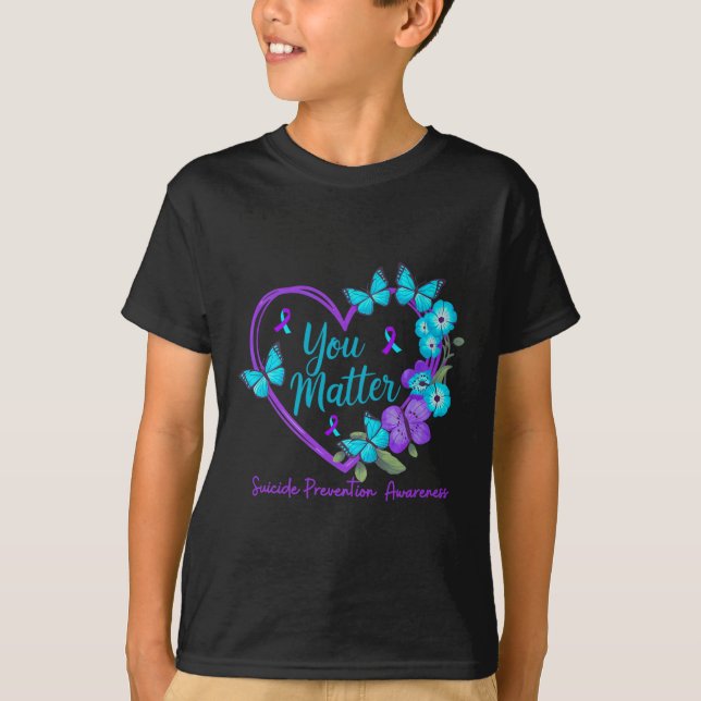 Camiseta Fitas Roxas Teal de Conscientização sobre Prevençã (Frente)