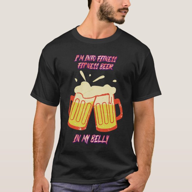 Camiseta Fit'ness Beer In My Belly Gym Cute Joke (Frente)
