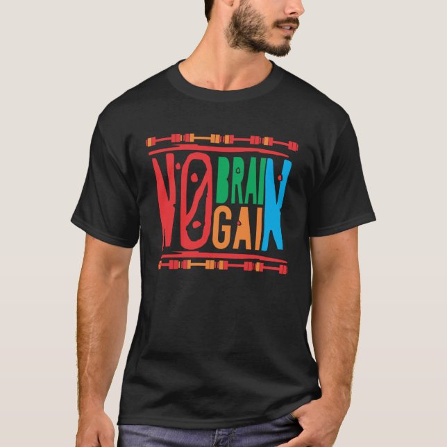 Camiseta Fitness Bodybuilding I No Brain No Gain (Frente)