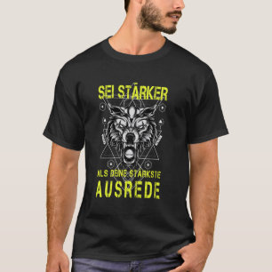Camiseta Fitness Divertido Mais Forte Que Desculpa Lobo Bra