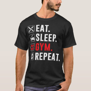 Camiseta Fitness Musculação Comer Dormir Academia Repetir E