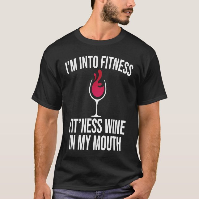 Camiseta Fitness Wine In Mouth Drinking  Drinker Sayings Gr (Frente)