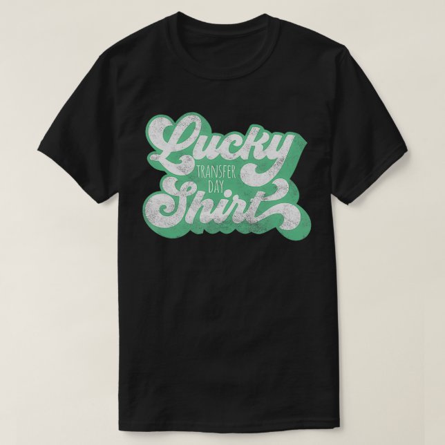 Camiseta FIV Dia da Transferência Sortuda Verde Ligeirament (Frente do Design)