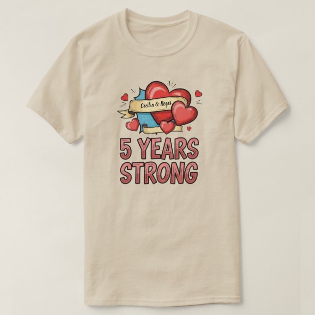 Camiseta Five Year Strong Customizable (Frente do Design)