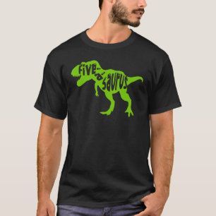 Camiseta Fiveasaurus Aniversário Dinossauro 5 Aniversário P