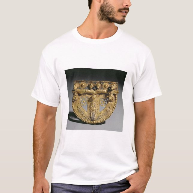 Camiseta Fivela de cinto com decoração granulada, (Frente)