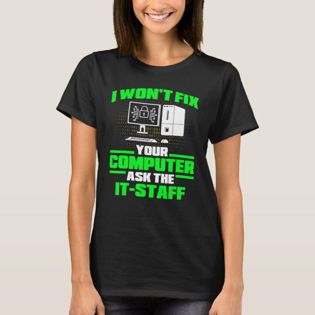Camiseta Fix Computer Ask It Staff Cyber Warrior & Security (Frente)