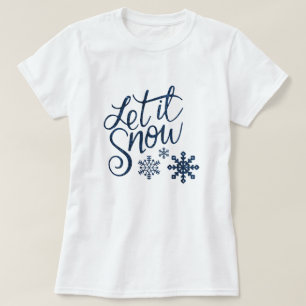 Camiseta Fixe, deixe nevar o Natal com flocos de neve azuis