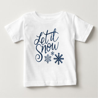 Camiseta Fixe, deixe nevar o Natal com flocos de neve azuis