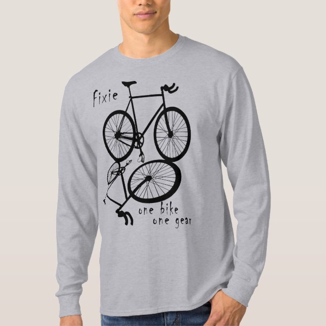 Camiseta Fixie - uma engrenagem da bicicleta uma (Frente)