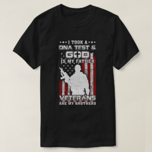 Camiseta Fiz Um Teste De Dna Deus É Meu Pai Veteranos Irmão