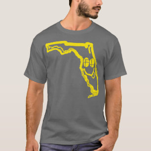 Camiseta FL Eyes Flórida Grunge Sorrindo Rosto Negro Backgr