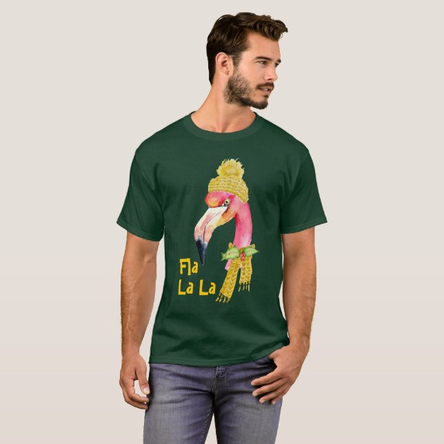Camiseta Fla La Florida Flamingo Funny Christmas (Frente Completa)