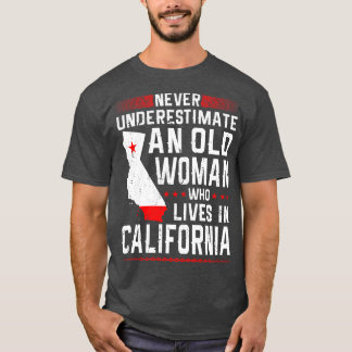 Camiseta Flag California Home Old Woman Cali