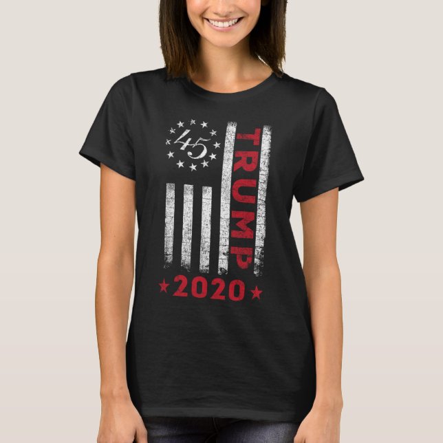 Camiseta Flag Design Trump 2020-trump 2020 Men Women Gift (Frente)