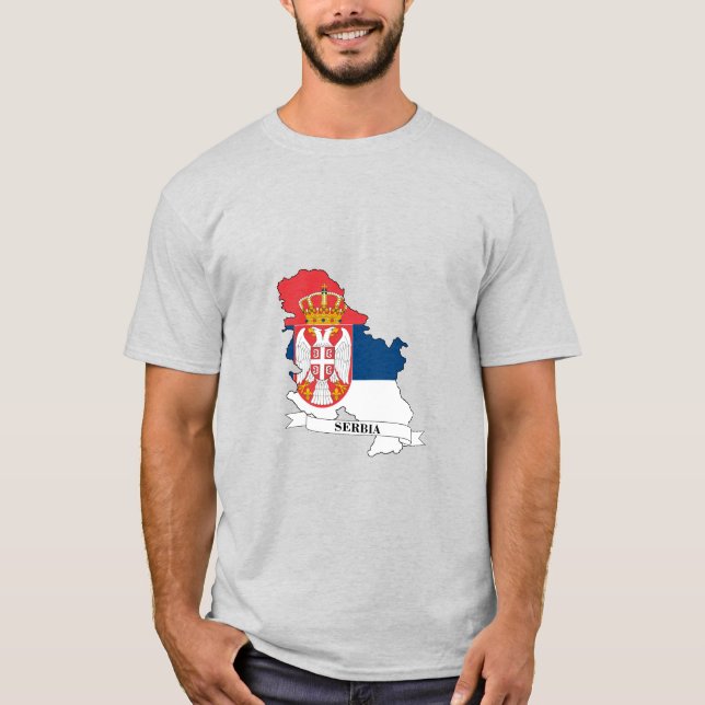 Camiseta Flag map of Serbia (Frente)