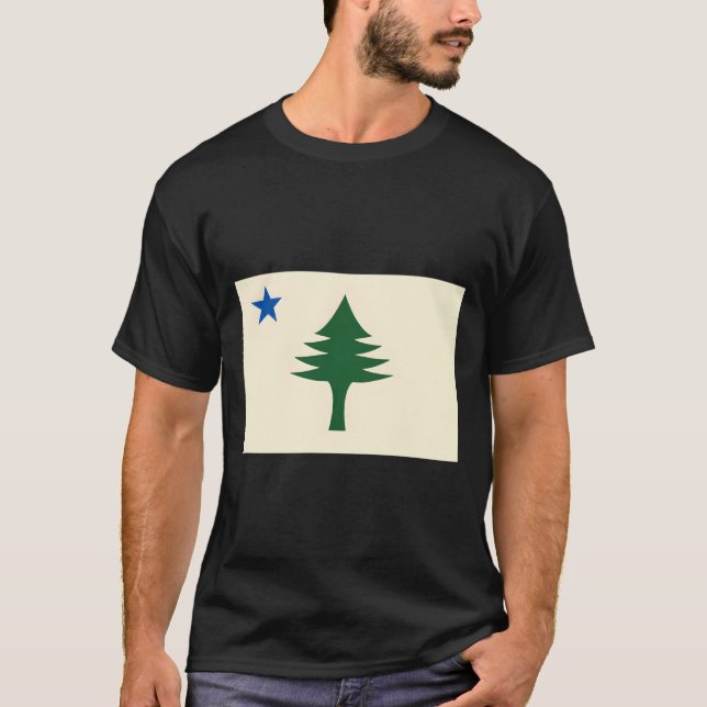 Camiseta Flag Of Maine 1901 Maine State Flag E Tree State (Frente)