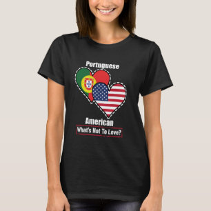 Camiseta Flags de Coração Português-Americano O que não se