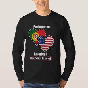 Camiseta Flags de Coração Português-Americano O que não se