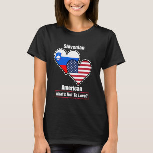 Camiseta Flags do Coração Americano Esloveno O que Não é Am