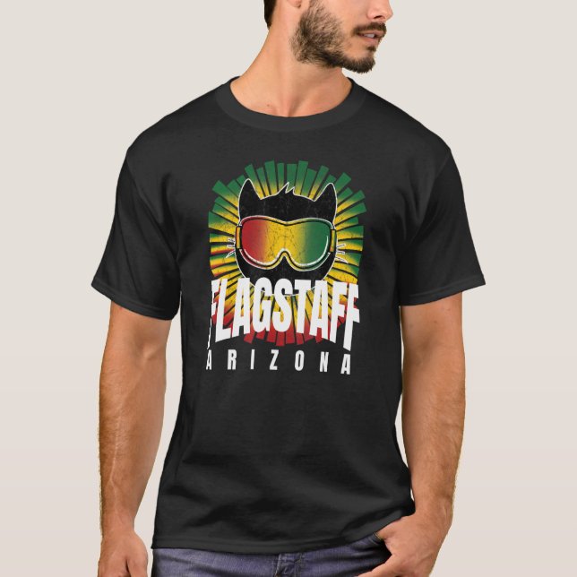 Camiseta Flagstaff Reggae Kitty Cat com Óculos de Esqui Jam (Frente)