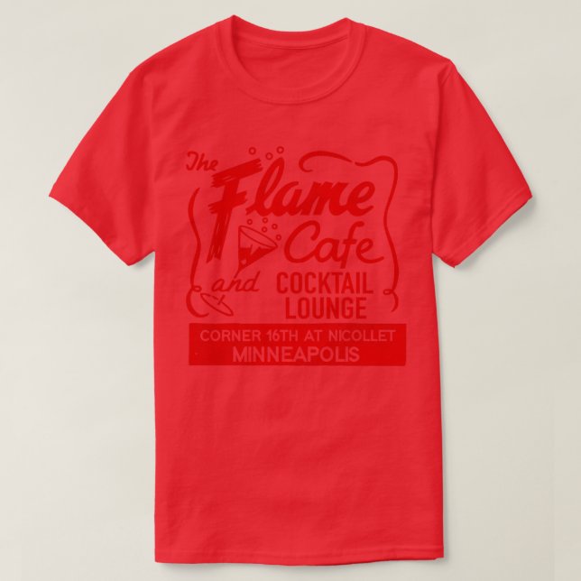 Camiseta Flame Cafe Cocktail Lounge Retro Defunct M (Frente do Design)