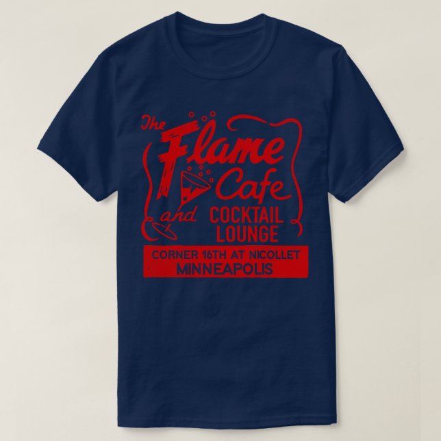Camiseta Flame Cafe Cocktail Lounge Retro Defunct M (Frente do Design)
