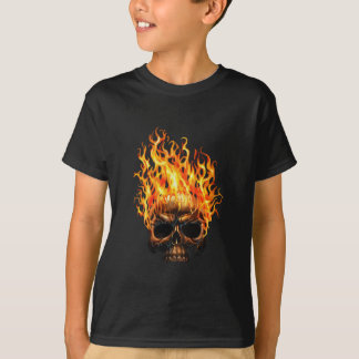 Camiseta Flamejante-Crânio (preto)