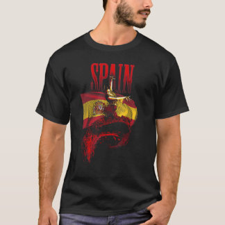 Camiseta Flamenco Dancer Espanha Bandeira Herança espanhola