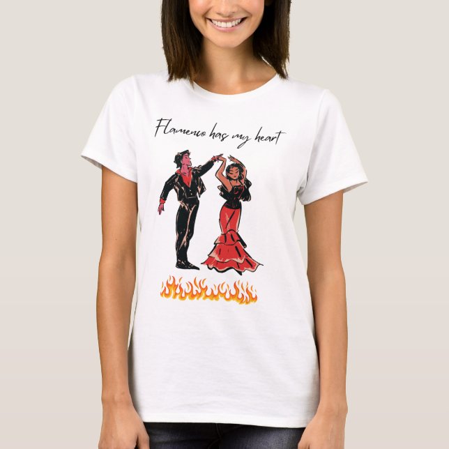 Camiseta Flamenco Tem Meu Coração (Frente)