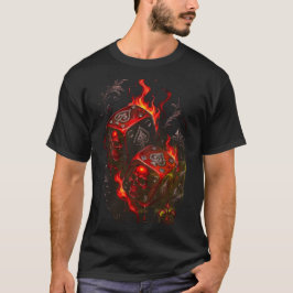 Camiseta Flaming Skull Dice - High Stakes Rebel Graphic