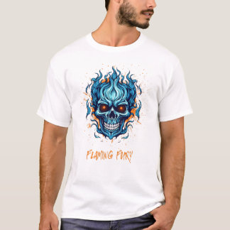 Camiseta Flaming Skull Impressão