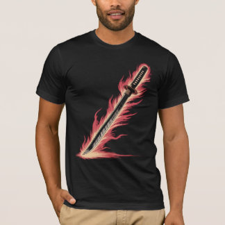 Camiseta Flaming Sword Tee | Fire Blade Graphic Shirt