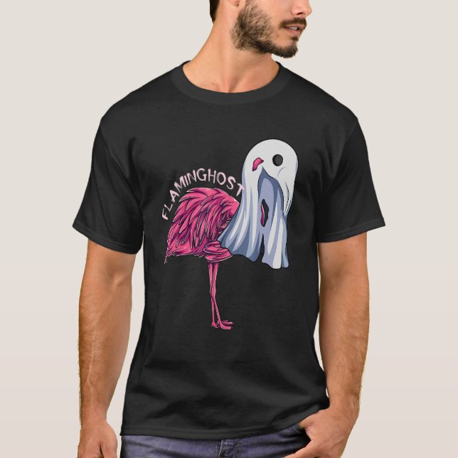 Camiseta Flaminghost Pink Flamingo Ghost Halloween Costume (Frente)