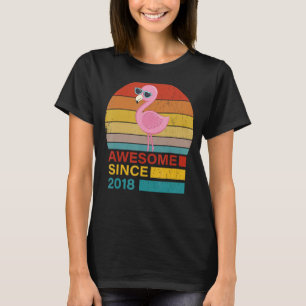 Camiseta Flamingo 2018 Birthday Funny Vintage Flamingo Retr