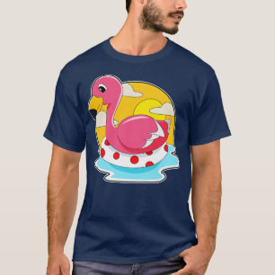 Camiseta Flamingo A Nadar Com Lifebuooé