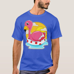 Camiseta Flamingo a Nadar com Lifebuoy