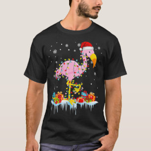 Camiseta Flamingo Árvore de Natal Ilumina XM como Ornamento