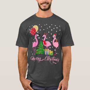 Camiseta Flamingo Árvore de Natal Xmas Luz Feliz Natal