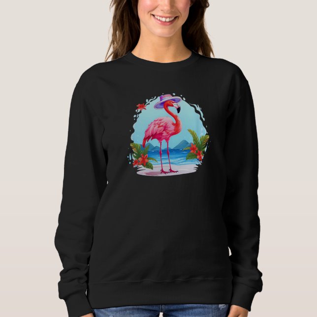 Camiseta Flamingo At Beach Summer Vacation (Frente)